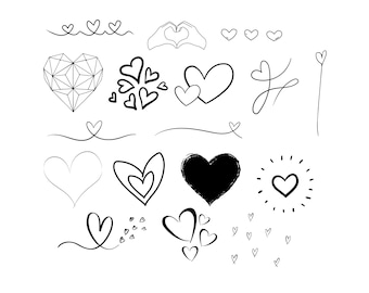Hjärtpaket - SVG-nedladdningsfil - Plotterfil - Cricut-plotter - Kärlek - Plotterfil