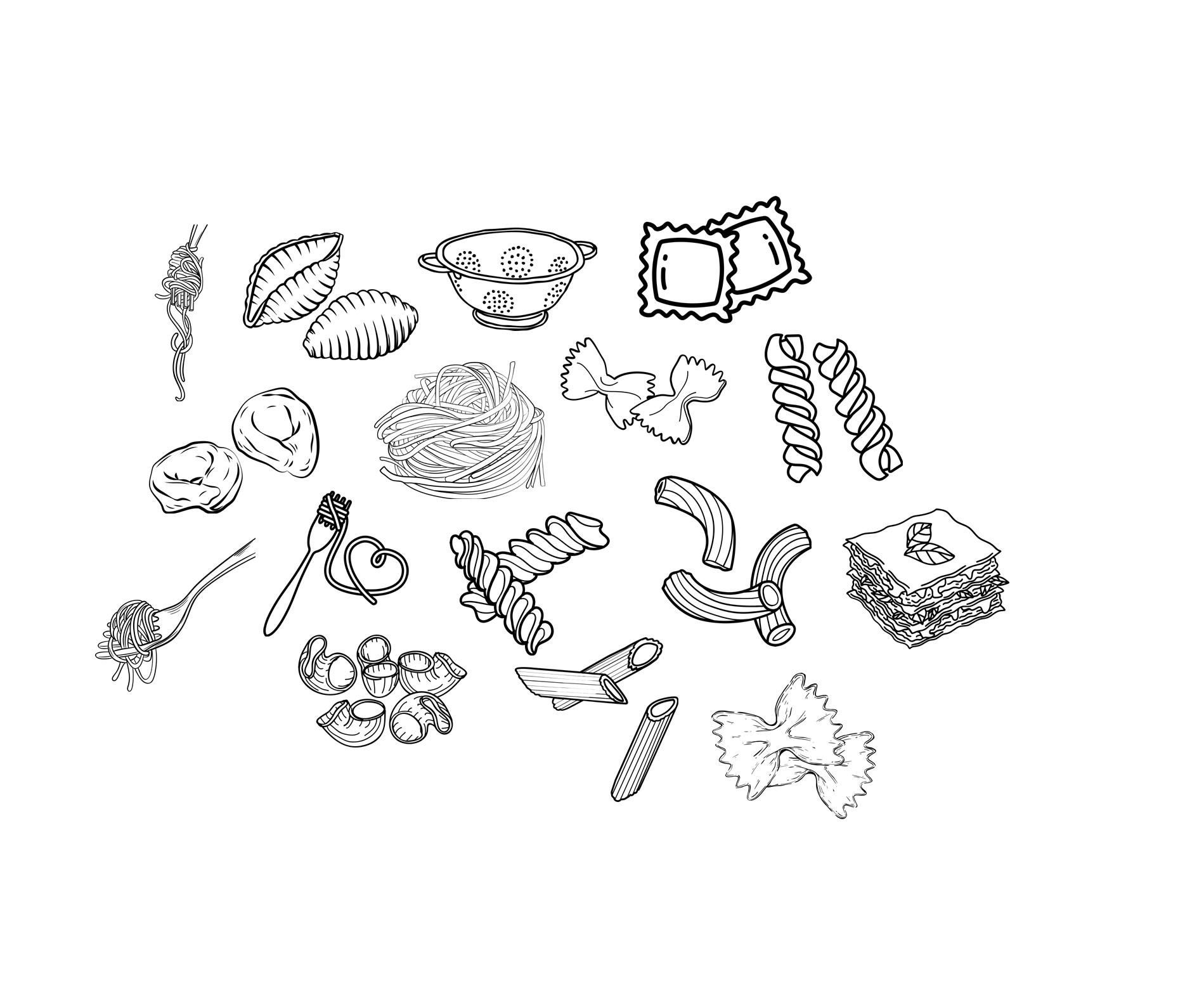 Pasta Svg File Pasta Noodles Bundle PNG SVG File - Download Plotter File - Plotter ...