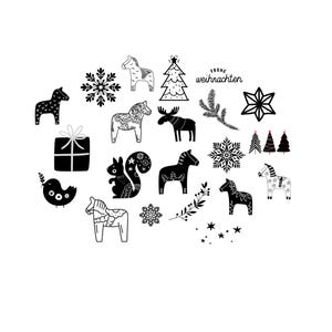 Pacchetto natalizio natalizio scandinavo SVG - File di download SVG - File plotter -
