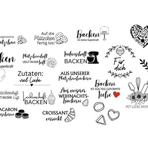 Baking Bundle with German sayings SVG - SVG Download File - Plotter File - Plotter File Bake