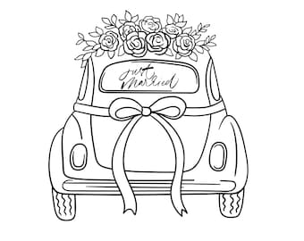 Trouwauto PNG SVG-bestand - Download plotterbestand - Liefde, bruidspaar, huwelijk, bruid en bruidegom