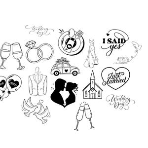 Paquete de boda, archivo PNG SVG - Descargar archivo de trazador - archivo SVG PNG - Amor, boda, pareja, boda, matrimonio, novia y novio