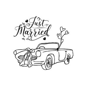 Archivo PNG SVG de coche de boda - Descargar archivo de trazador - archivo SVG PNG - Amor Pareja de bodas Boda Matrimonio Novia y novio