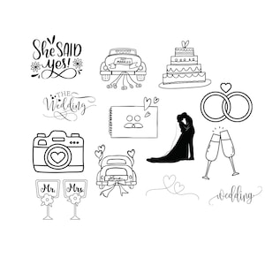 Paquete de boda, archivo PNG SVG - Descargar archivo de trazador - archivo SVG PNG - Amor, boda, pareja, boda, matrimonio, novia y novio