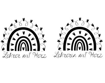 Teacher with heart PNG SVG file - Download plotter file - svg png file - gift idea - school - plotter file