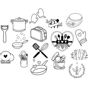 Pacchetto Cucina PNG SVG File - Scarica File Plotter File - file svg png - Idea regalo - Torta Torta Cucina Cucina