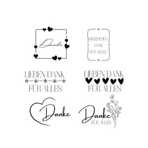 Tackpaket PNG SVG-fil - Ladda ner plotterfil - Plotterfil - Tack för allt - Hjärtligt tack - Kärlek - Stort tack