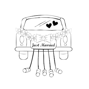 Auto nuziale file PNG SVG - Scarica file plotter - file svg png - Amore Coppia di sposi Matrimonio Sposa e sposo