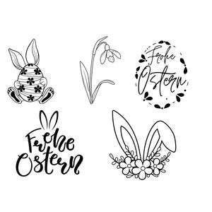 Pacchetto pasquale con detti tedeschi - download file SVG - plotter - plotter - Cricut - Uovo di Pasqua Coniglietto di Pasqua Pasqua