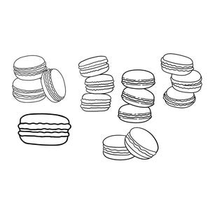 Macarons Bundle File PNG SVG - Scarica file plotter - file svg png - Love France Dessert - File plotter