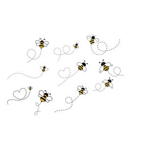 Percorso delle api, file PNG SVG, pacchetto di api - Scarica file plotter - File plotter - Percorso delle api, linee tratteggiate