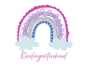 Kindergarten child rainbow PNG SVG file - Download plotter file - Plotter File - Kindergarten Preschool School Daycare