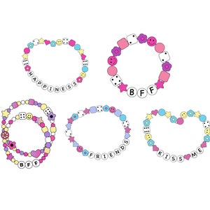 Paquete de pulseras de la amistad - Pulsera de la amistad de Friends SVG - Archivo de descarga SVG - Pulseras de la amistad New York Eras Red 1989