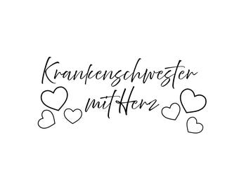 Nurse with Heart PNG SVG File - Download Plotter File - SVG PNG File - Gift Idea - Caregiving Love - Elderly Care