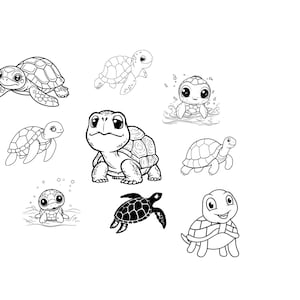 Turtle Schildkröte Bundle - SVG Download Datei - Plotterdatei - Plotter Cricut - Meer Ocean Animal - Plotter File