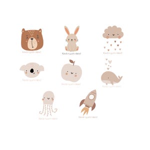 Kindergarten child bundle PNG SVG file - Download plotter file - Kindergarten Preschool Boho Style Animals