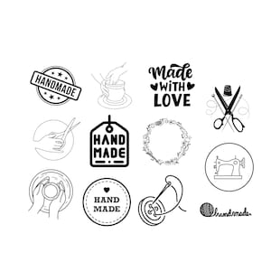 Handmade Handgemacht Bundle - Selfmade Selbstgemacht - SVG Download Datei - Plotterdatei - Basteln - DIY - Nähen Sew - Plotter File