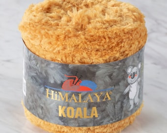 Himalaya koala faux fur yarn, 1 roll knitting craft polyester fuzzy fur yarn for sweater   Shawl Scarf Hats . Etc