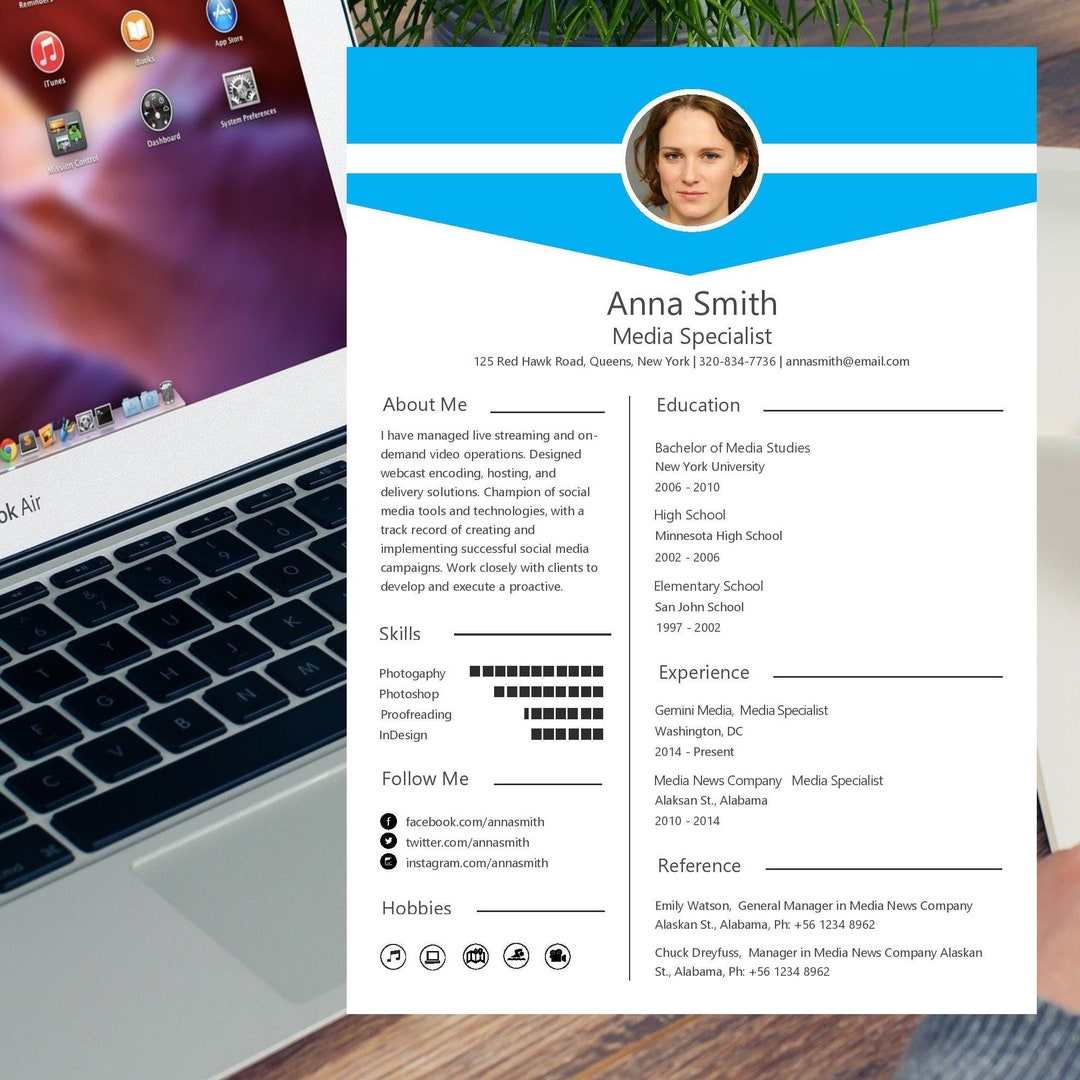 Media Manager Resume Template | Professional and Creative Word Photo ...