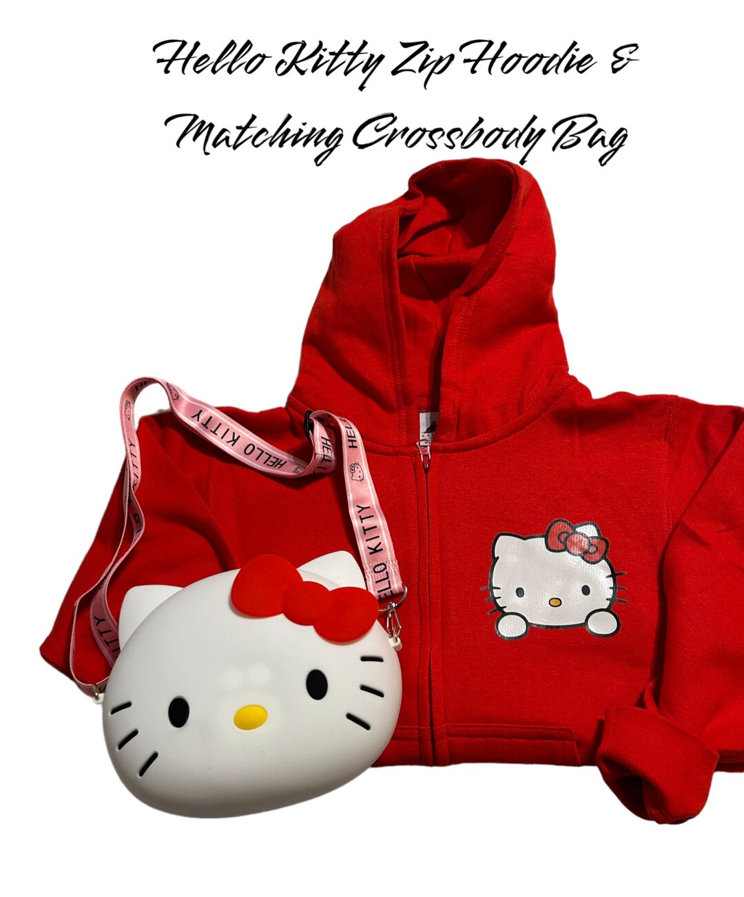 Hello Kitty Zip Hoodie With Matching Crossbody Bag Etsy