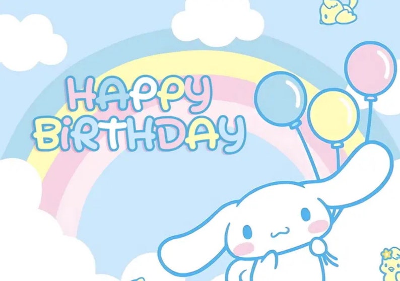 210x150cm Cinnamoroll Happy Birthday Backdrop Etsy 210x150cm Cinnamoroll Happy Birthday Backdrop Etsy