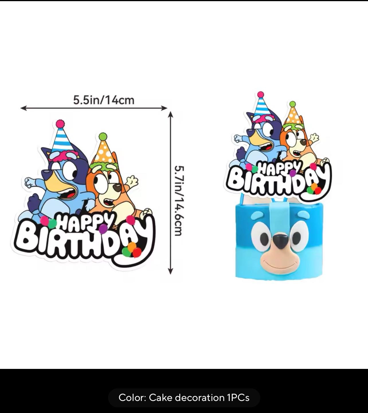 38PC Bluey Birthday decorations