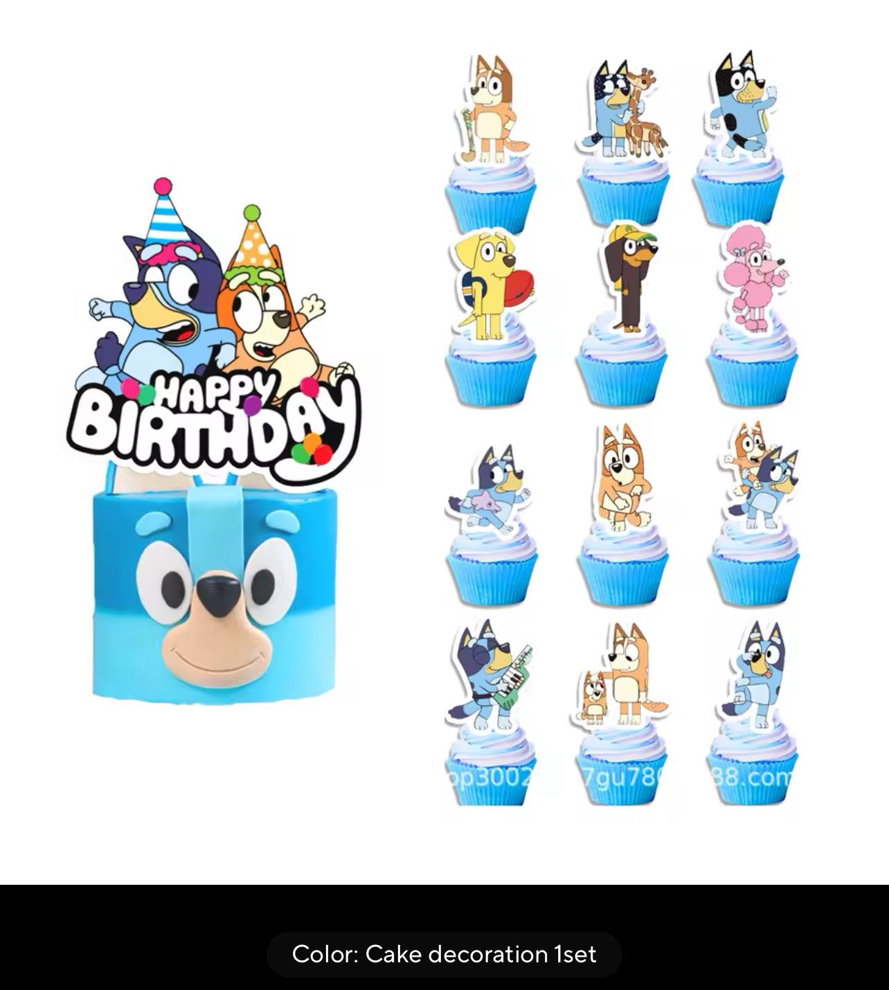 38PC Bluey Birthday decorations