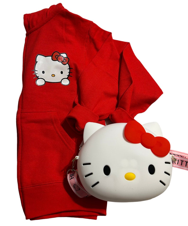 Hello Kitty Zip Hoodie With Matching Crossbody Bag Etsy