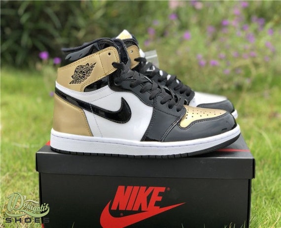 Air Jordan 1 High Top 3 Nrg Black Gold Air Jordan 1 Sneakers Etsy