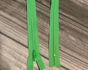 Lime Green YKK Zipper: 24" Nylon Closed End
