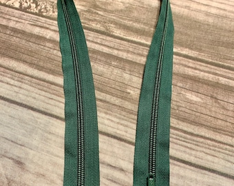 Forest Green YKK Nylon Zipper: 30" Closed End