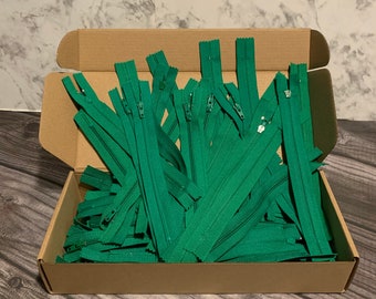 Bright Green YKK Nylon Zipper: 7" Closed End
