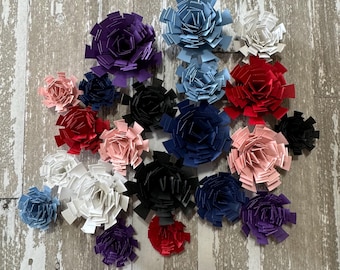 Flores de papel enroladas sortidas: kit faça você mesmo ou decoração de festa pronta