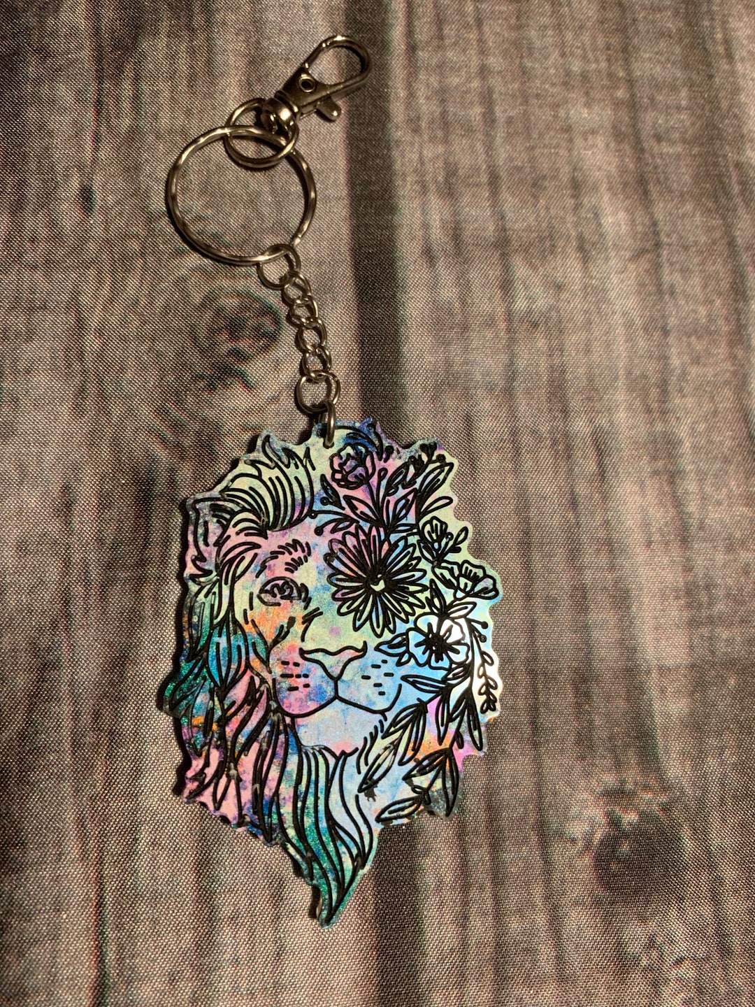 Lions Head Resin Keychain Custom Keychain One of a Kind Etsy