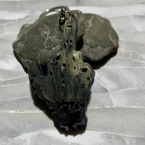 Middle Finger Skeleton Resin Keychain: Black, Gold, Blue