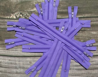 Light Purple YKK Zipper: 7" Nylon Closed End