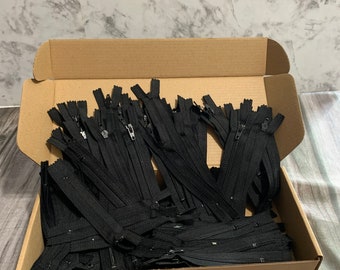 Black YKK 4" Nylon Zipper: Closed End