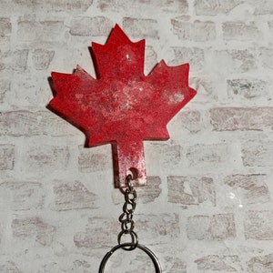 Maple Leaf Resin Keychain