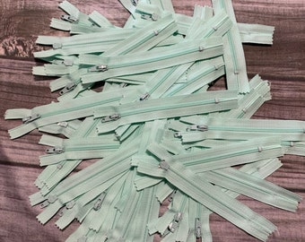 Light Blue YKK 4" Nylon Zipper: Closed End