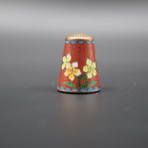 antique cloisonne thimble, boulognesewing vintage thimble, gift for wife, needle accessory, thimble collector, french 1990s thimble