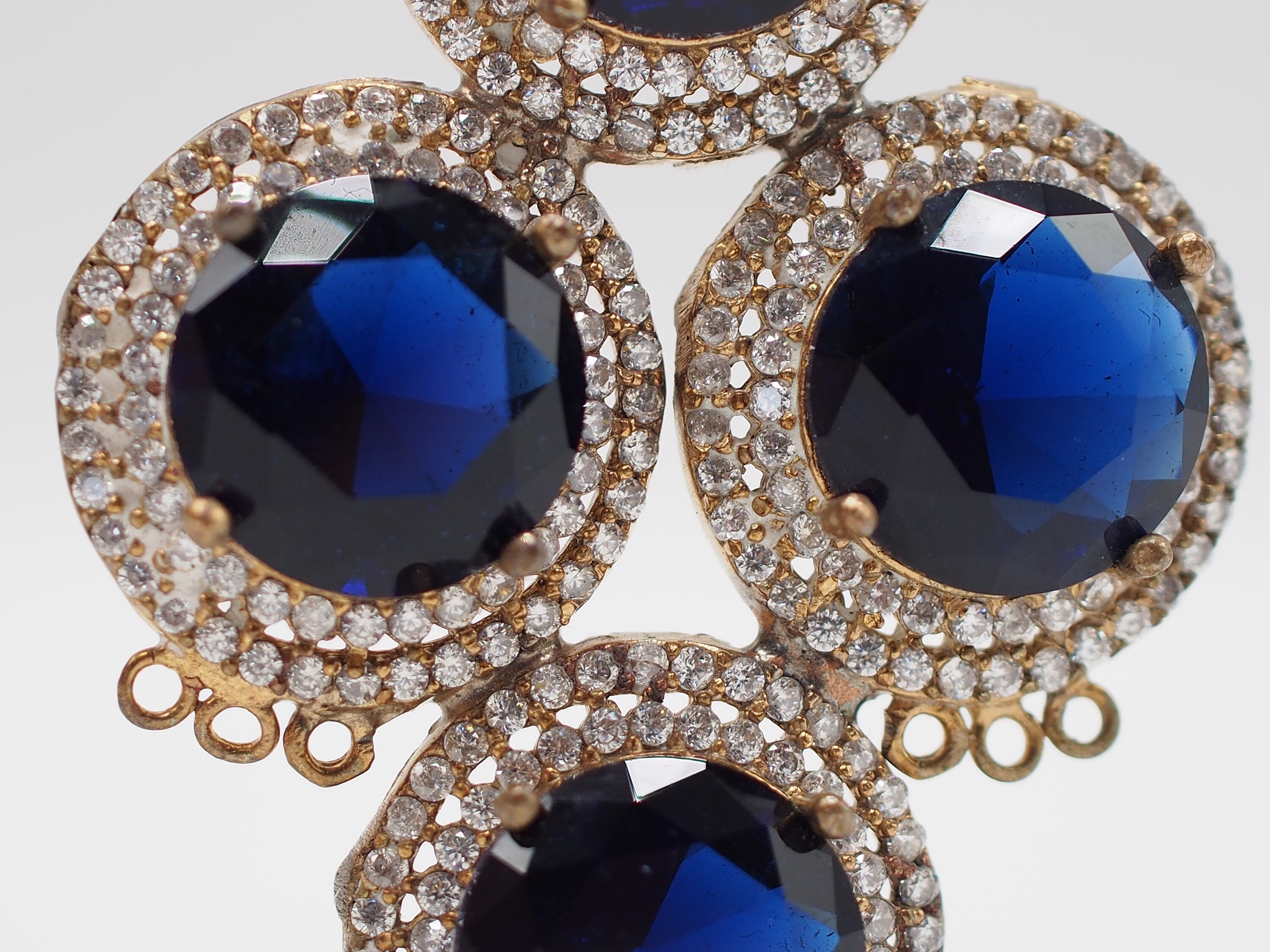 Blue Zircon Pendant Rhinestone Beaded Necklace Pendant Etsy UK