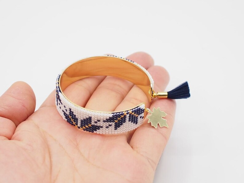 Leaf Design Wristlet Bracelet Femme Pink Cuff Bracelet Miyuki Jewelry Statement Cuff Bracelet Gift for Her Miyuki Beaded Cuff Bracelet