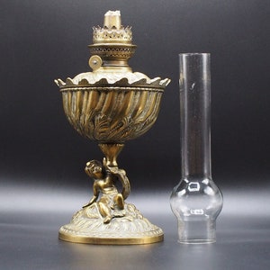 french antique gas lamp, 1900s vintage oil lamp, handcrafted decorative kerosene lamp, gift for dad, collectibles for collectors