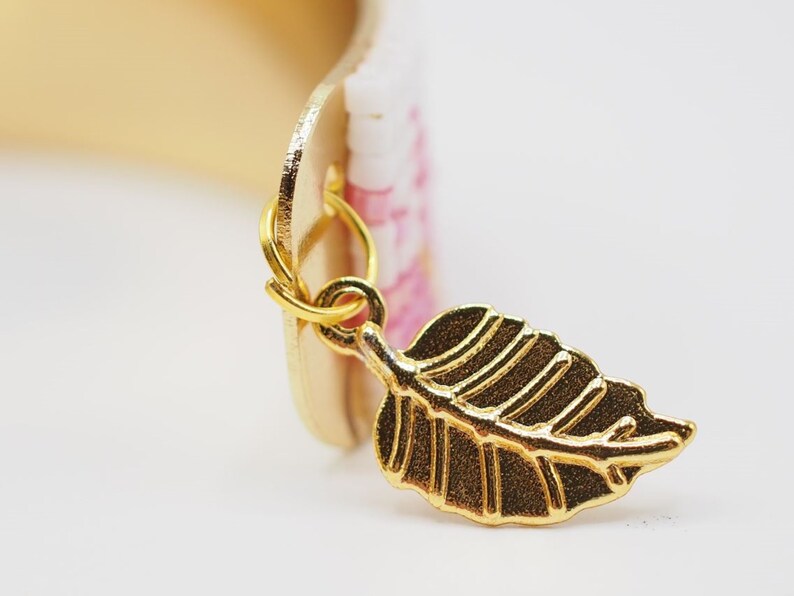 Leaf Design Wristlet Bracelet Femme Pink Cuff Bracelet Miyuki Jewelry Statement Cuff Bracelet Gift for Her Miyuki Beaded Cuff Bracelet