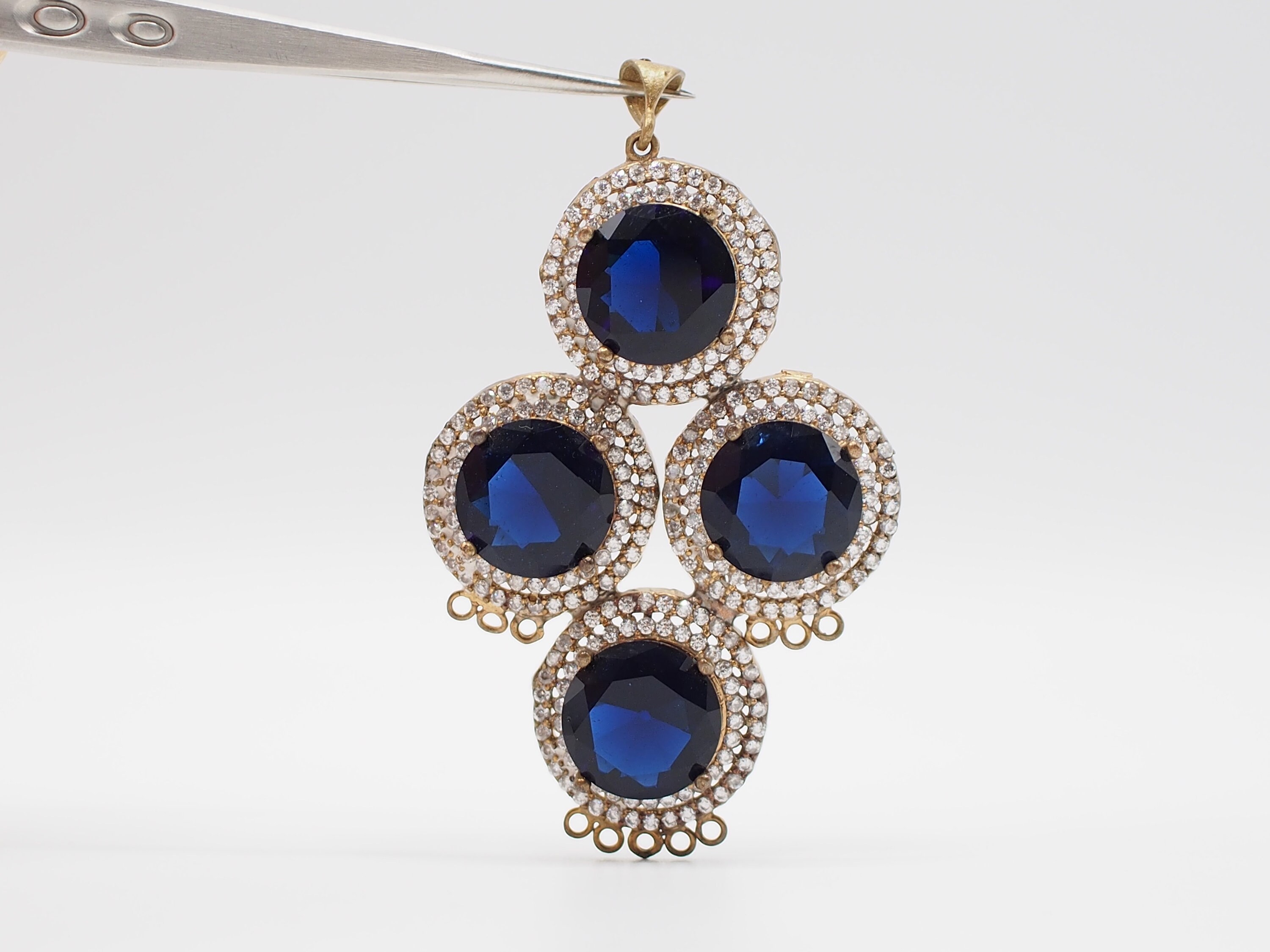 Blue Zircon Pendant Rhinestone Beaded Necklace Pendant Etsy UK