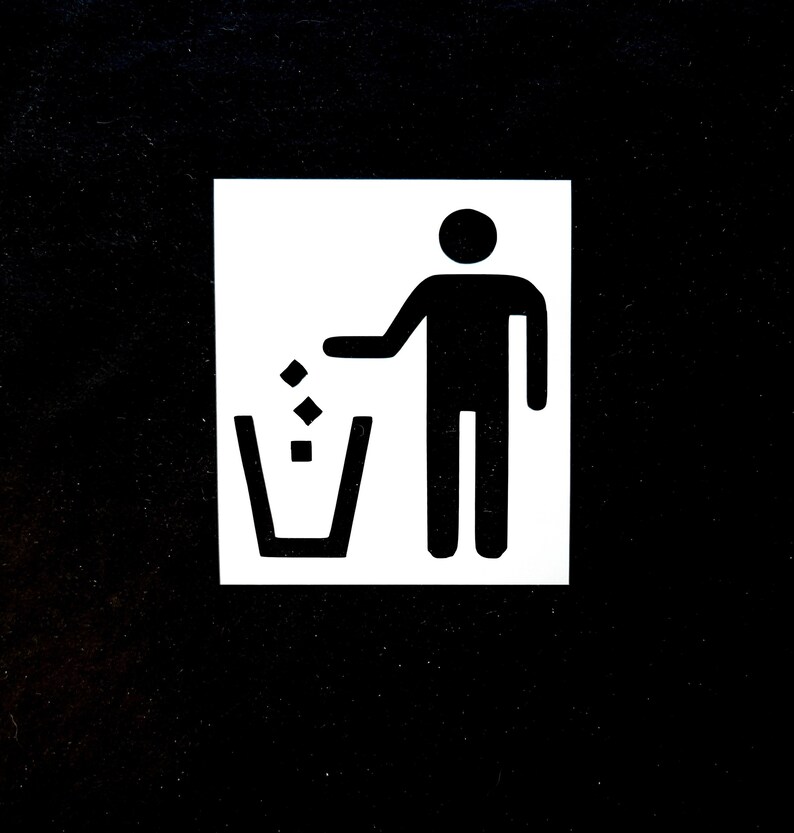 Throw It Away Stencil Etsy