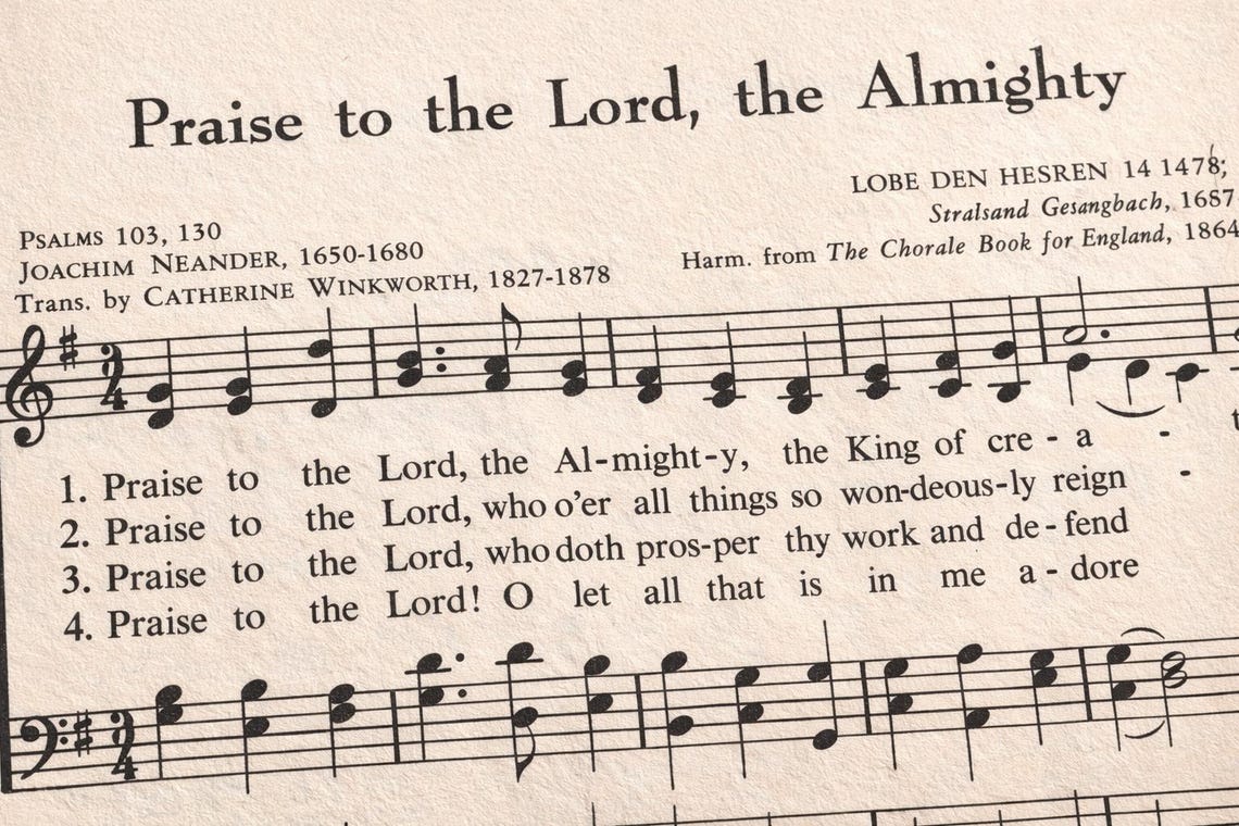 Vintage Hymn Sheet Music Printable – Praise to the Lord (digital ...