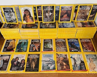 5X National Geographic Magazines 1960s-2000s—Random Hand Picked Bundle Good to Very Good