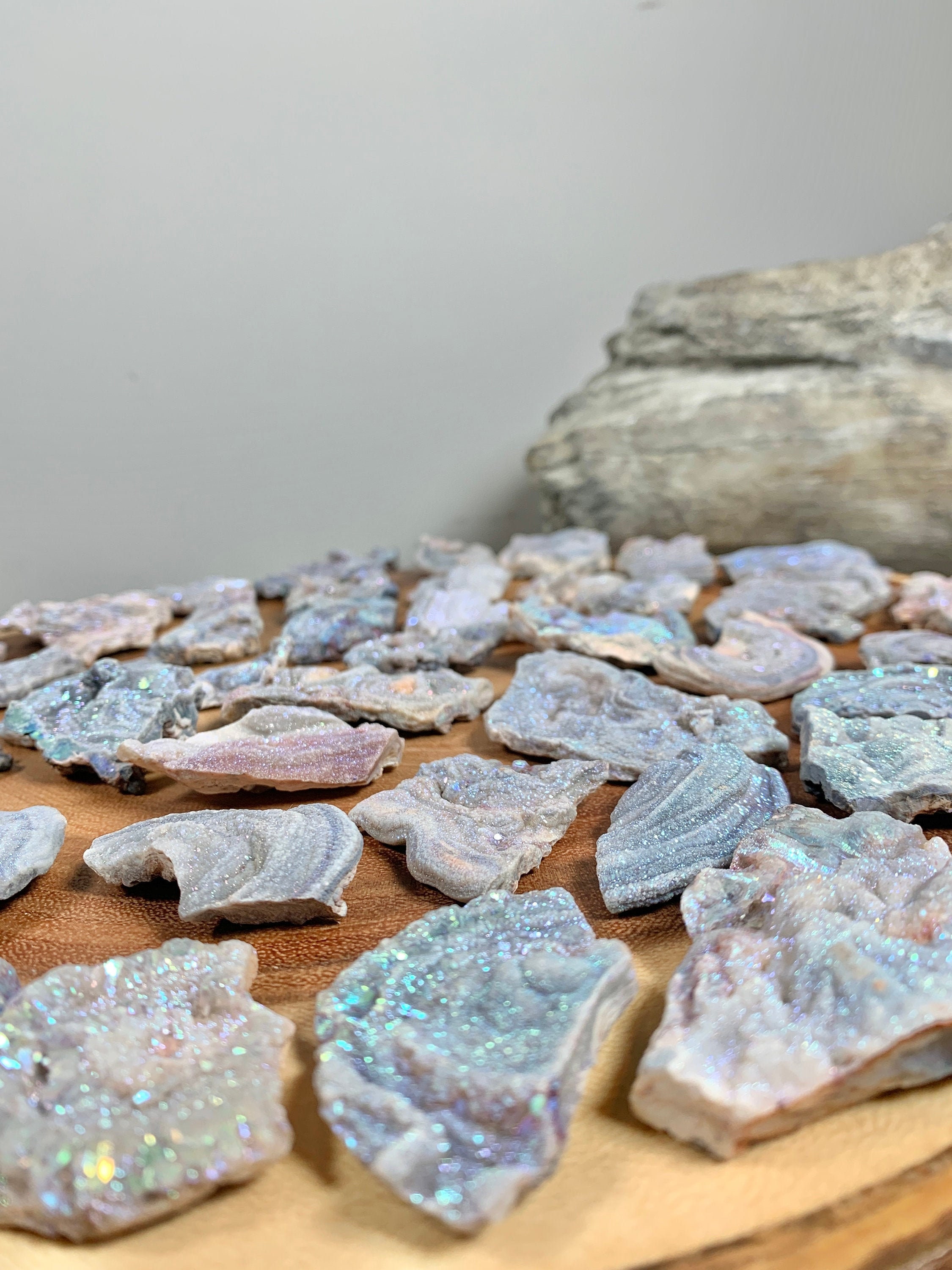 Galaxy Aura Chalcedony | Blue Rainbow Aura Chalcedony | Chalcedony | …