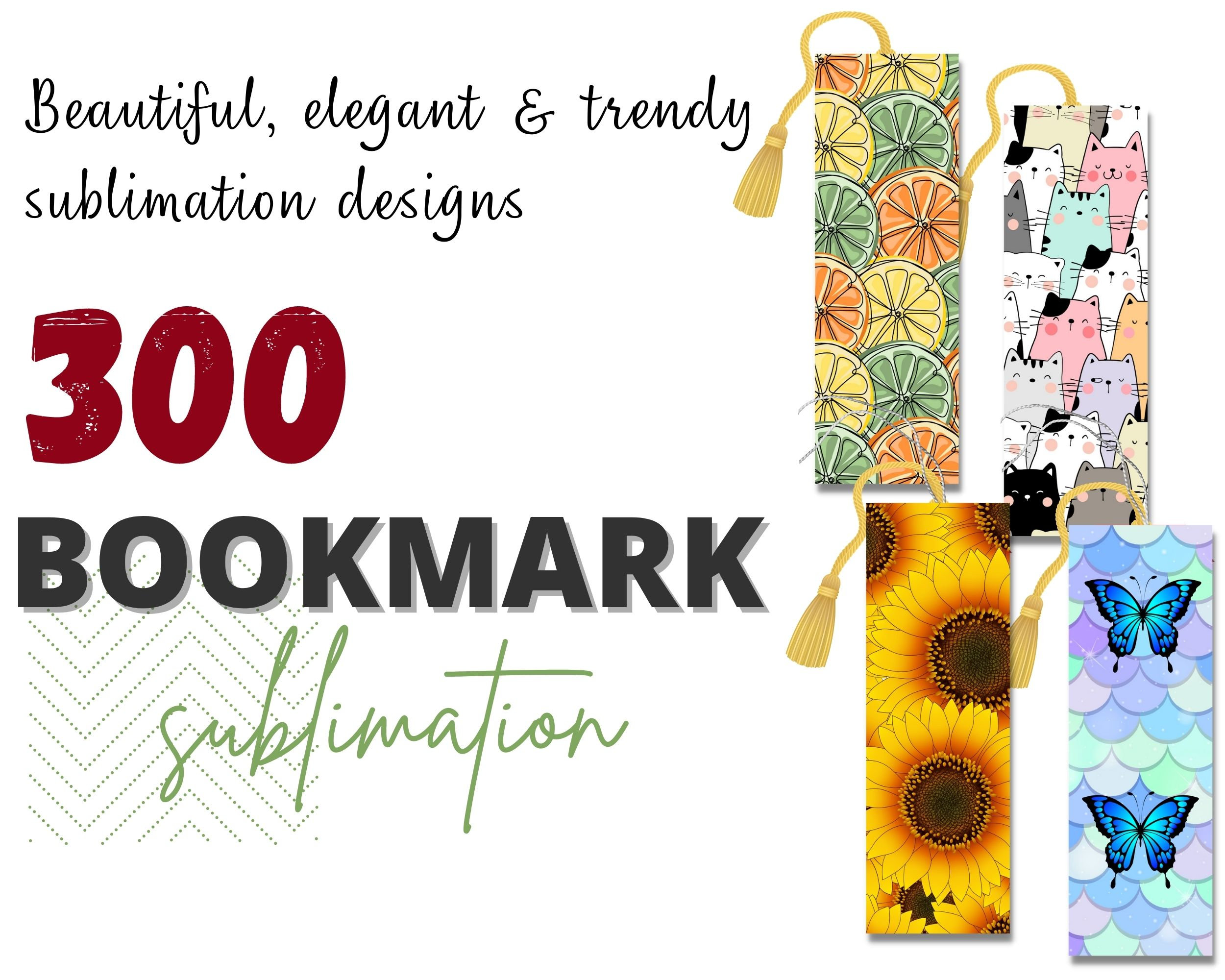 250 Bookmark Sublimation Designs MEGA BUNDLE, Bookmark Wrap Template,  Sublimation Files, Graduation Gifts, School Supplies. PNG 